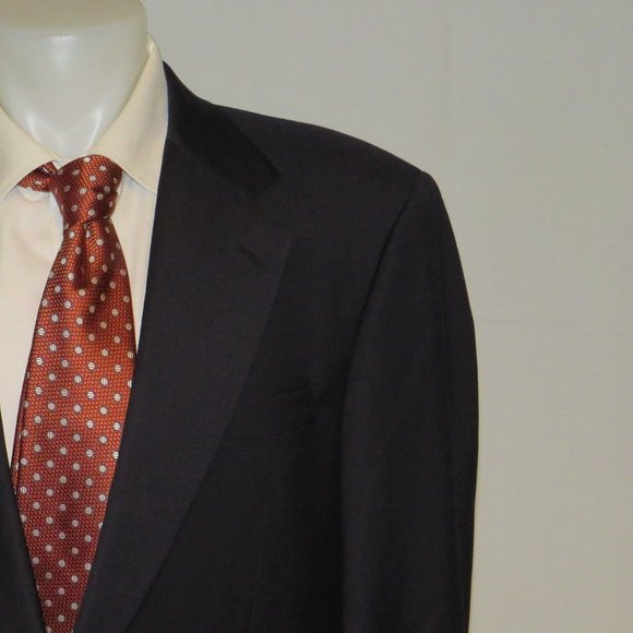 Brooks Brothers Hand Tailored Super 110 Vintage Blue Gold Button Blazer 43R